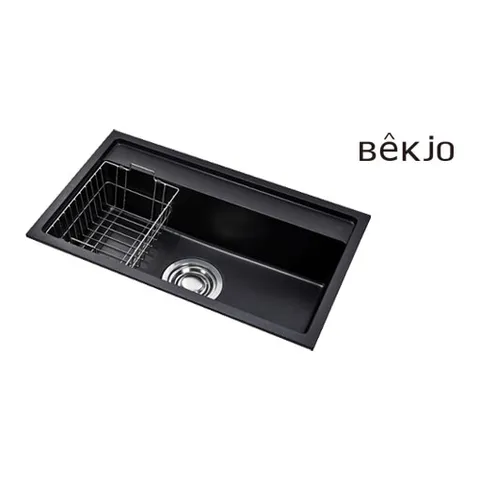 백조씽크 고니 NUEVO85 블랙 리폼 사각 싱크볼 세트 악세사리+배수구 포함