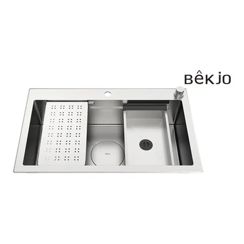 백조씽크 RECO85-W 싱크볼+폭포수전+올스텐배수구+악세사리 세트 레코 85 리폼 사각 싱크볼 FOSS-M